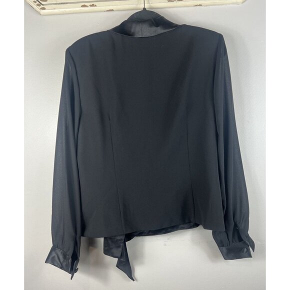 J.R. Nites Black Satin Trim Jacket Size 16 - Picture 2 of 7